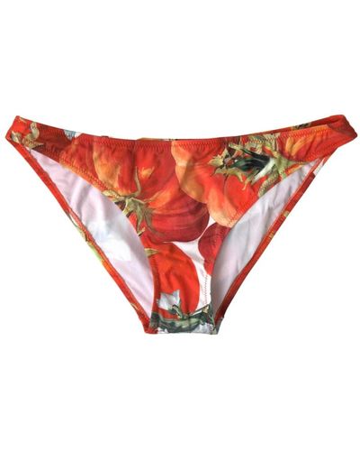 Dolce & Gabbana Kürbis print bikini unterteil - Rot