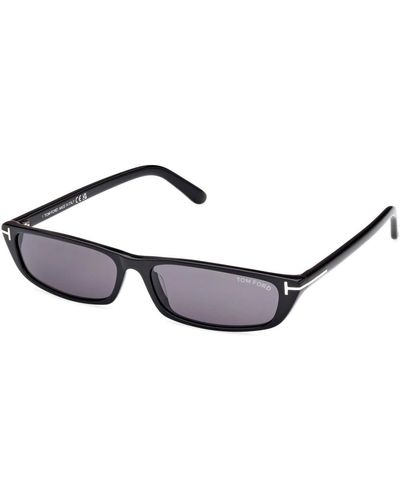 Tom Ford Alejandro rechteckige sonnenbrille schwarz - Mettallic