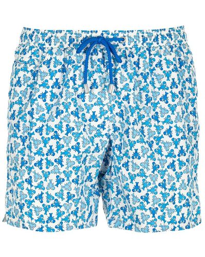 Mc2 Saint Barth Weiße ultralight swim shorts - Blau