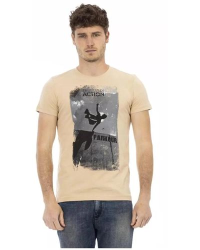 Trussardi S baumwoll rundhals t-shirt - Natur