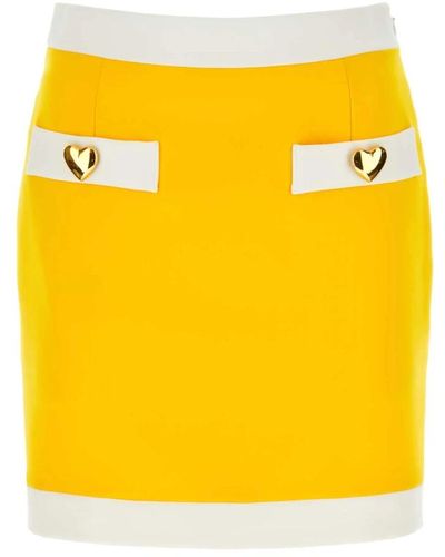 Moschino Gonna mini in jersey elasticizzato giallo