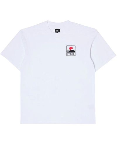 Edwin Sunset on mt fuji grafik t-shirt - Weiß
