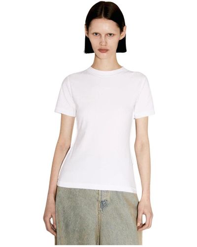 Vetements T-shirt mit rückwärts logo stickerei - Weiß
