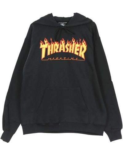 Thrasher Flammen Clash-Sweatshirt. - Schwarz