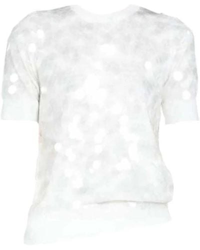 N°21 T-shirt in cotone con paillettes - bianco