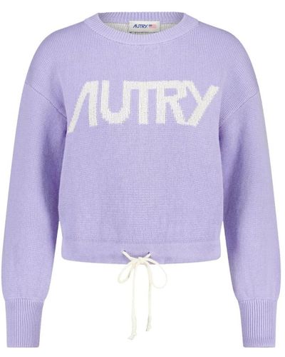 Autry Cropped pullover mit logo - Lila