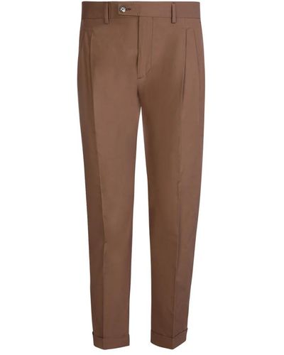 Dell'Oglio Trousers > slim-fit trousers - Marron