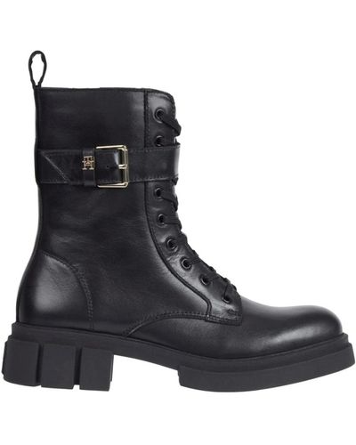 Tommy Hilfiger Lace-Up Boots - Black
