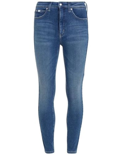 Calvin Klein Super skin high rise jeans - Blu