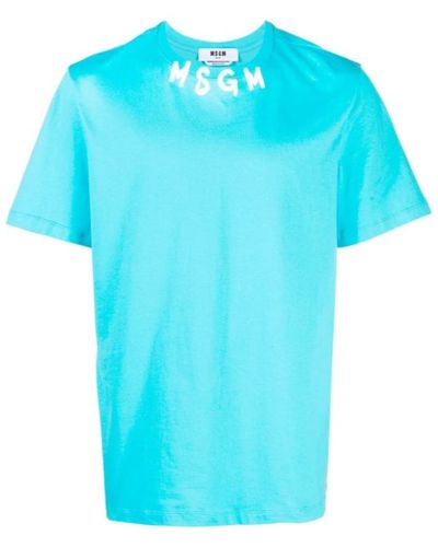 MSGM Logo kragen t-shirt - Blau