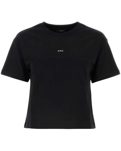 A.P.C. Klassisches schwarzes baumwoll-t-shirt,lässiges baumwoll t-shirt