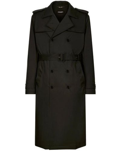 Dolce & Gabbana Double-Breasted Coats - Black