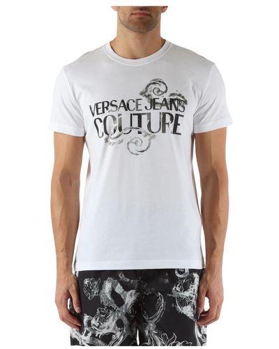 Versace Slim fit baumwoll logo t-shirt - Weiß