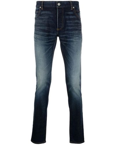 Balmain Faded b logo slim fit jeans - Blau