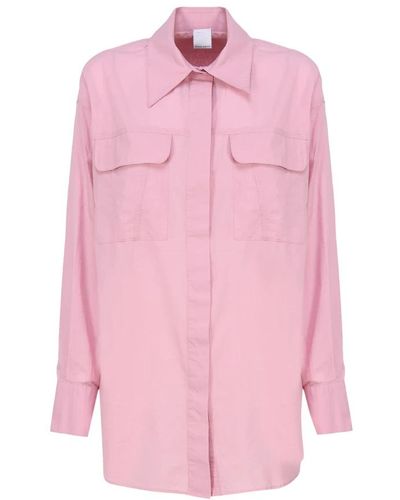 Pinko Camisa rosa de algodón larga