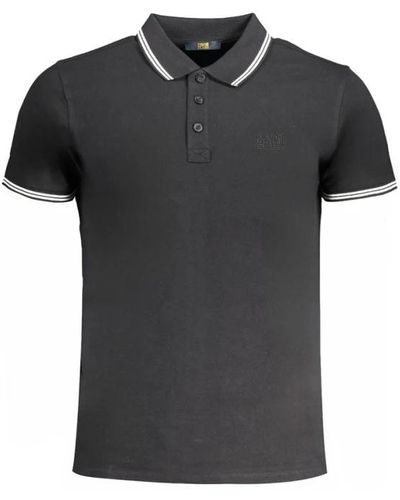 Roberto Cavalli Polo in cotone nero con ricamo