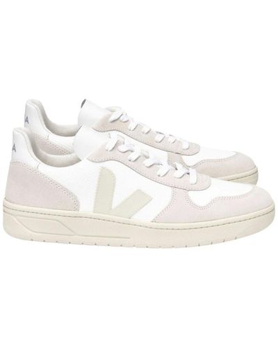 Veja Https://www.trouva.com/it/products/-white-natural-pierre-v-10-suede-and-mesh-basketball-sneaker - Bianco