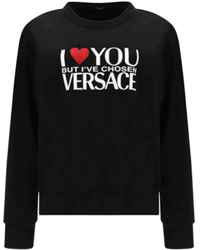 Versace Schwarzer baumwoll-logo-sweatshirt