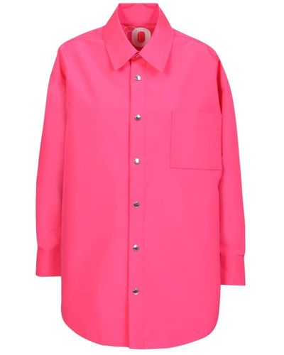 Khrisjoy Flamingo oversize shirt mit clic kragen - Pink