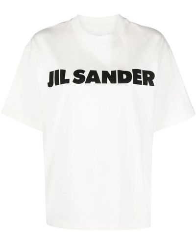 Jil Sander Casual baumwoll t-shirt - Weiß