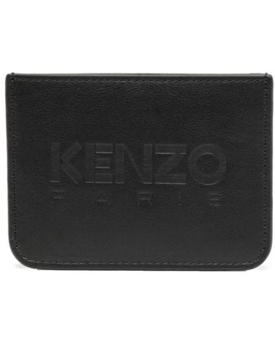 KENZO Porta carte con logo a rilievo - Nero