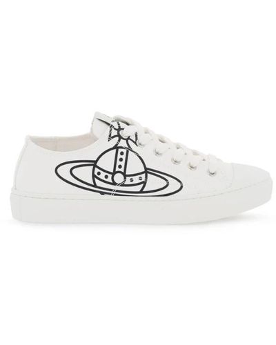Vivienne Westwood Orb logo print canvas sneakers - Weiß