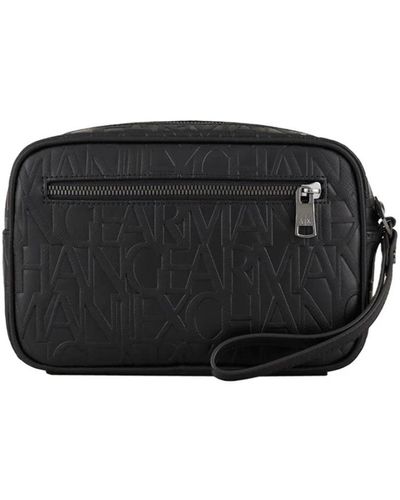 Armani Exchange Schwarze kunstleder handtasche mit reißverschluss
