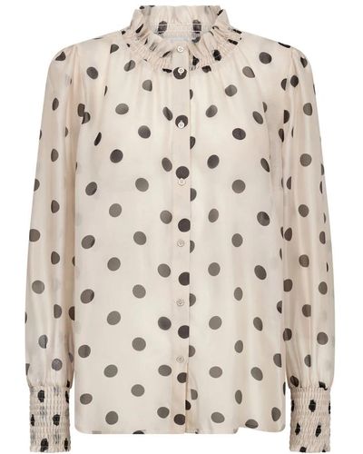 co'couture Feminine drewcc dot shirt bluse - Natur