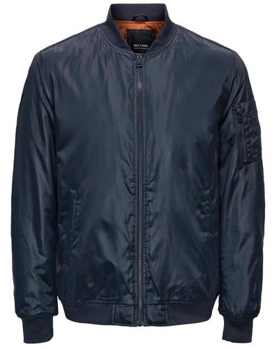 Only & Sons Bomber Jackets - Blue
