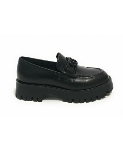 Guess Ilary moccasin shoes in leather d23gu 27 fl 7ilrli 14 - Negro