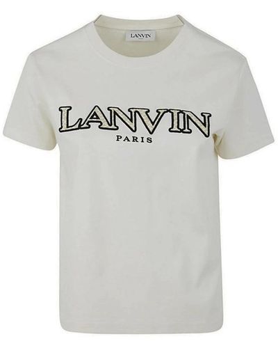 Lanvin Graues baumwoll-logo-t-shirt aw23
