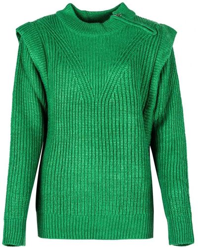 Silvian Heach Lässiger pullover mit geripptem saum und geflochtenem detail - Grün