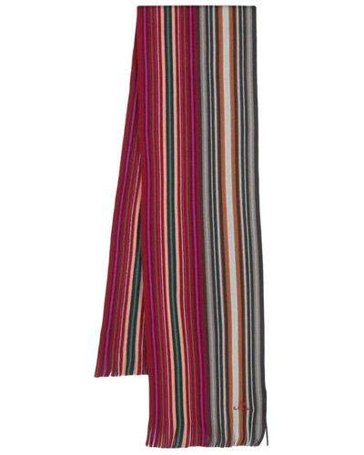 PS by Paul Smith Spectrum stripes schal - Rot