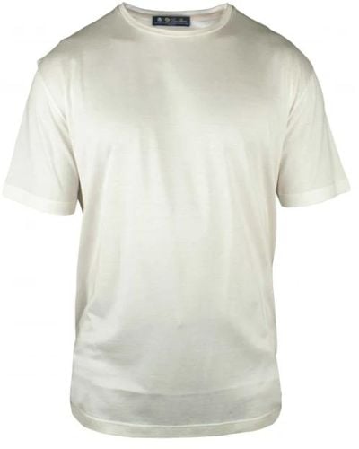 Loro Piana T-shirt in cotone e seta bianca - Bianco