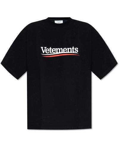 Vetements T-shirt mit logo - Schwarz