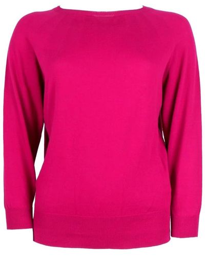 Alpha Studio Baumwoll-boot-ausschnitt pullover - Pink