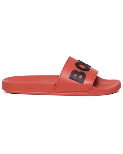 BOSS Rote logo sandalen