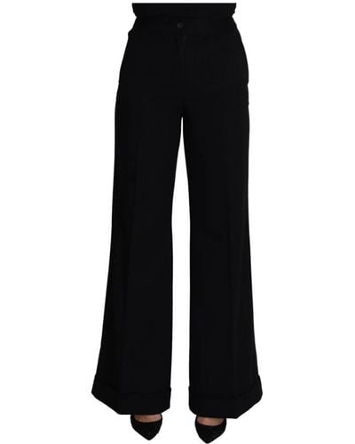 Dolce & Gabbana Wide Trousers - Black