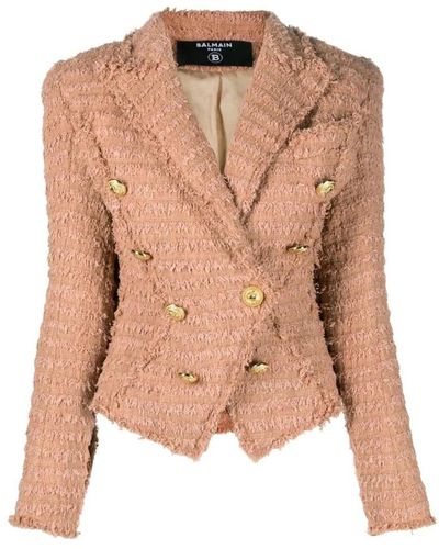Balmain Tweed Jackets - Natural