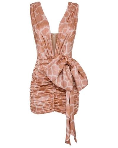 Elisabetta Franchi "Seidenkleid mit Giraffen-Print" - Pink