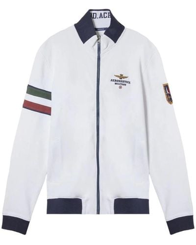 Aeronautica Militare Tricolor sweater off white - Blau