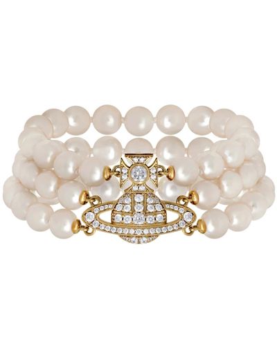 Vivienne Westwood Collar de perlas elegante oro/rosa crema - Neutro