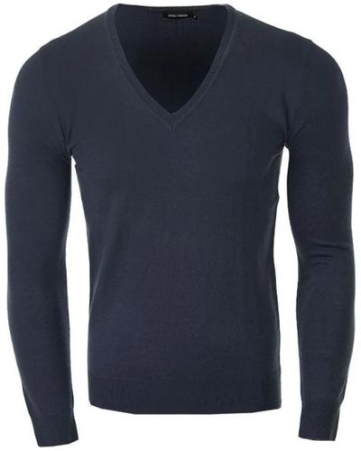 Antony Morato Einfacher v-ausschnitt pullover - Blau