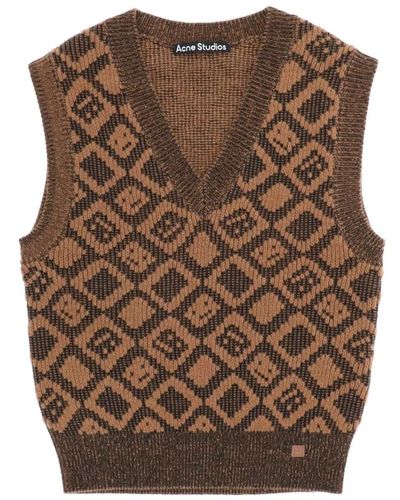 Acne Studios Knitwear > v-neck knitwear - Marron