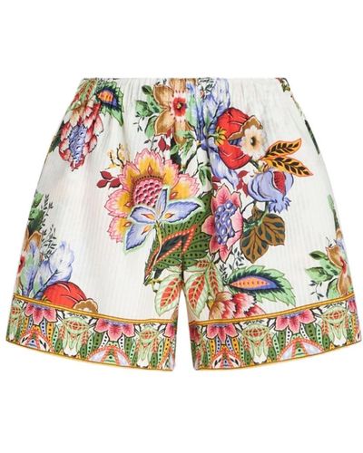 Etro Blumenmuster bouquet shorts - Rot