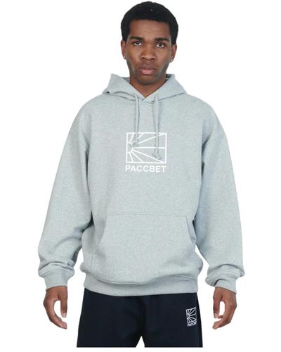 Rassvet (PACCBET) Graue big logo boxy fit hoodie - Blau
