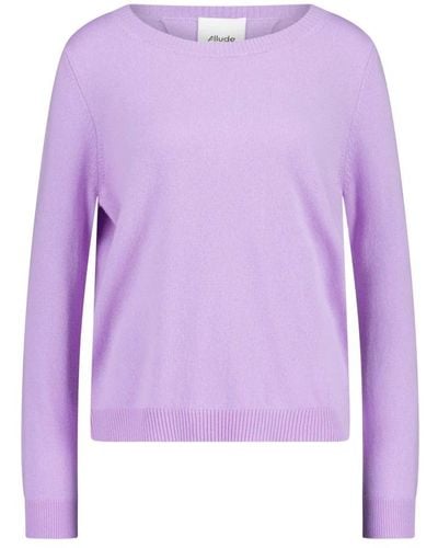 Allude Round-Neck Knitwear - Purple