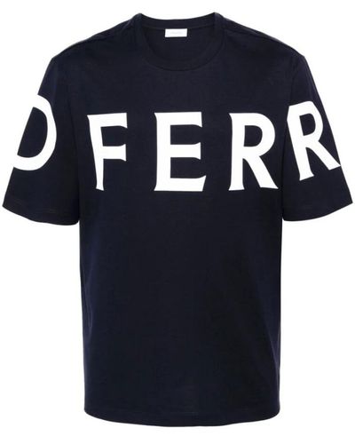 Ferragamo Navy logo print sweater - Blau