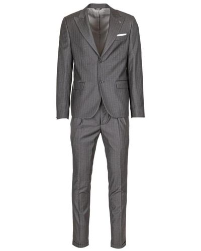 Daniele Alessandrini Suits > suit sets > single breasted suits - Gris