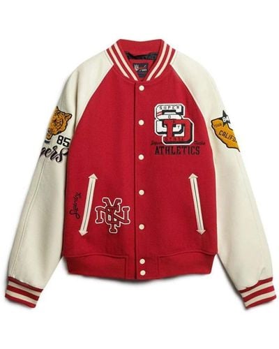 Superdry Bomber Jackets - Red